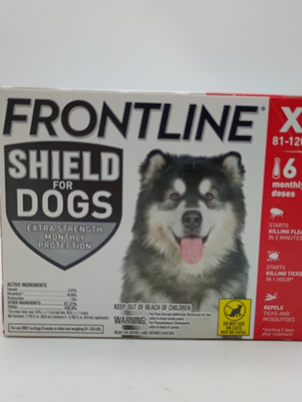 FRONTLINE SHIELD Flea & Tick Treatment for XL Dogs (181-120 LBs) - 6 Pack SEALED